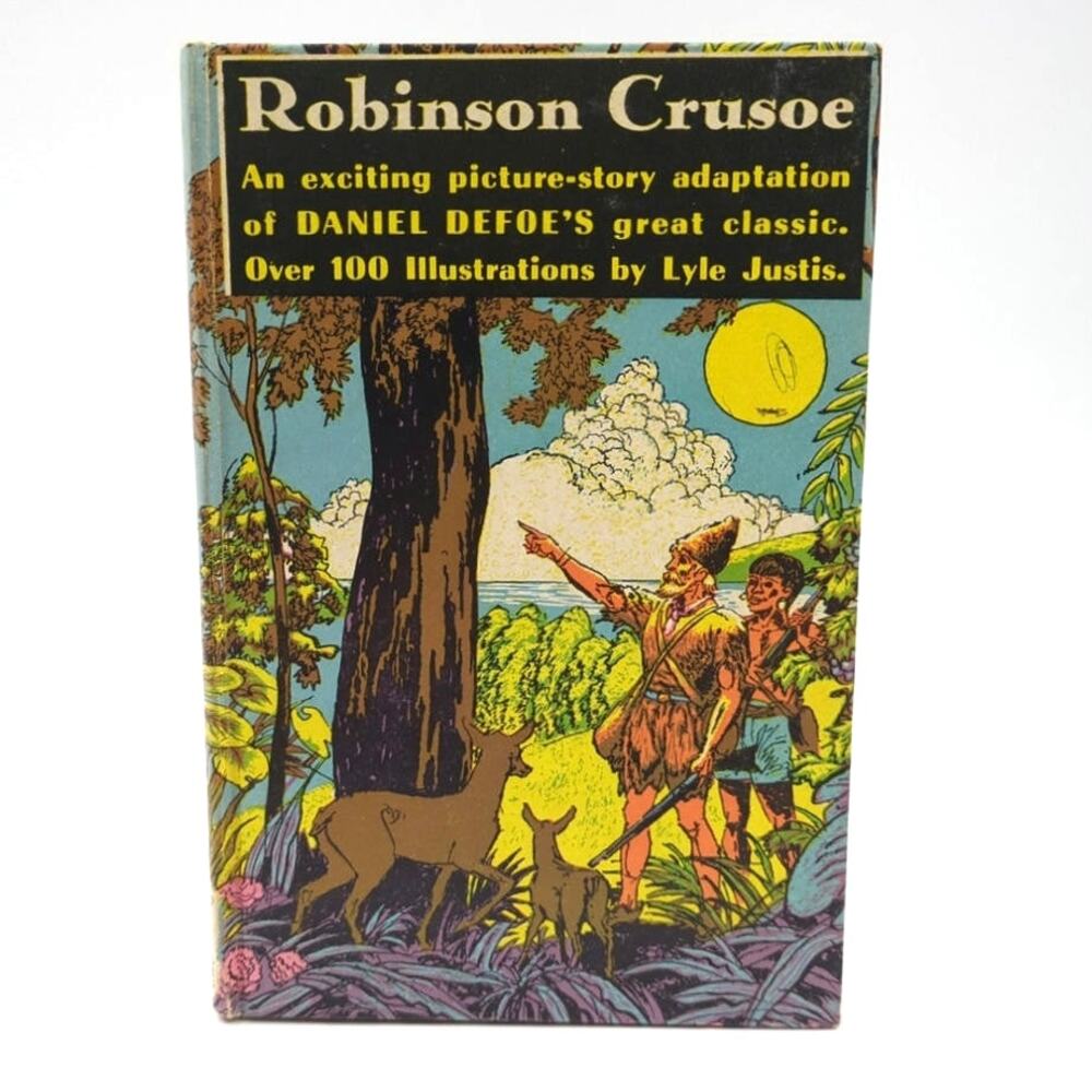 ROBINSON CRUSOE Daniel Defoe 1953 1st Edition Pixie Books Hardcover Illustrated